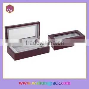 Lacquer Wooden Cufflink Display Box With Window thumbnail-3