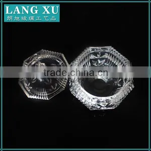 LX-T098 Handmade Press Crystal Glass Sugar Bowl With Lid thumbnail-5