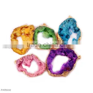 Wholesale Natural Drusy Stone Jewelry Titanium Drusy Connector thumbnail-2