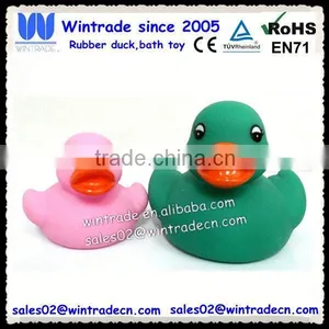 Small Pink Duck & 8cm Pvc Green Ducks thumbnail-1