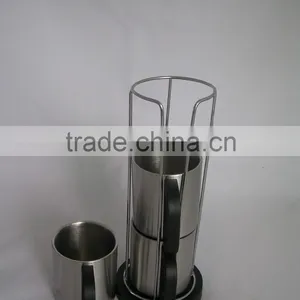 Three Piece 220ml Cup Set One Row Eco-friendly FDA LFGB Double Layer Stainless Steel Coffee Mug Cup Tumbler thumbnail-2