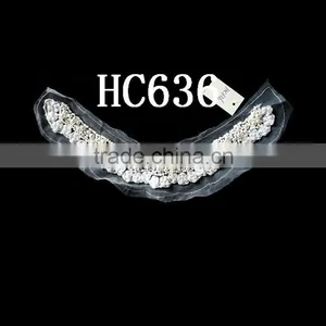 Handmade Pearl Beaded and Lace Collar Motif Wholesale in Bulk~HC636 thumbnail-1