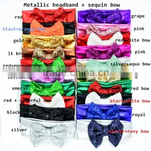 2016 New Arrival Sequin Bowknot Cotton Knot Headband, Festival Wedding Floral Garland Hair Band Headwear Accessories thumbnail-2