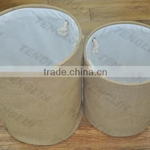 Set 2 Round Jute Hamper Basket Wholesale thumbnail-2