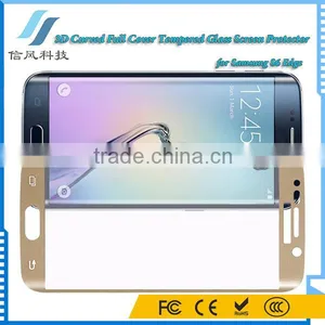 For Samsung S6 Tempered Glass Curved 9H Gold thumbnail-3