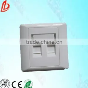 Network RJ45 Keystone 2-Port Faceplate for RJ45 Jack With Shutter Made in Shenzhen China thumbnail-1