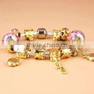 2015 Fashion Newly Developed Silver Snake Chain Customizable 925 Bracelet With European Beads thumbnail-5