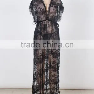 Women Long Gown See Through Transparent Lingerie thumbnail-1
