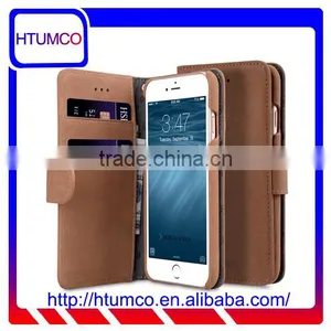 2016 Classic Brown Wallet Case MOBILE PHONE COVER Leather Case for Apple IPhone 7 (4.7") thumbnail-1