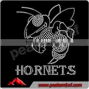 Beautiful Bee Animal Crystal Rhinestone Motif Custom Design For Clothing thumbnail-2