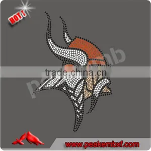 2015 Hot Sale Viking Stick on Football Rhinestone T Shirt Transfer thumbnail-3