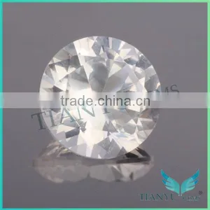 Loose Gemstone Wholesale China 12# White Color Round Shape Synthetic Sapphire Gemstone thumbnail-1