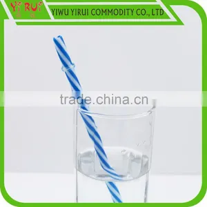 7.5*230mm Colorful pp Stripes Drinking Straws With Ring thumbnail-2