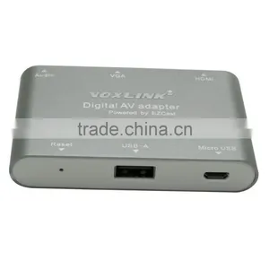 Hot Selling Best Quality VOXLINK Digital AV Adapter With HDMI And VGA+Audio Dual Display Converter Dark Gray thumbnail-5