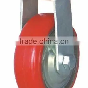 Caster Wheel With High Quality for Cart and Hand Truck , Industrial Fixed Plate PU Caster Wheel thumbnail-1