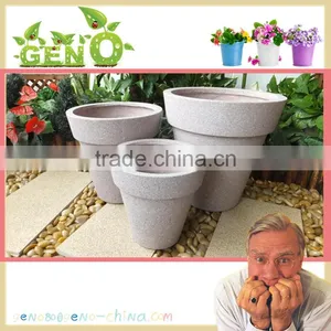 High Fire Clay Polished Dark Glazed Fiberglass Flower Pot/planter thumbnail-3