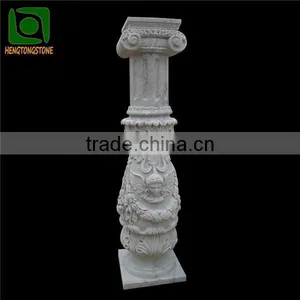 Grey Marble Carved Pillar With Figure thumbnail-1
