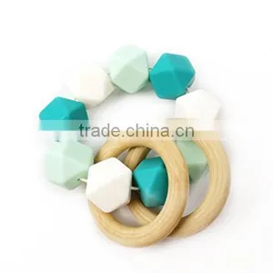 Wooden Teether Silicone Teether Sensory Toy thumbnail-1