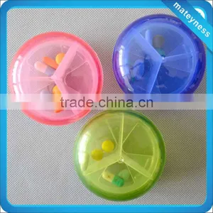 Colorful 3 Compartments Round Shape Pill Box thumbnail-1