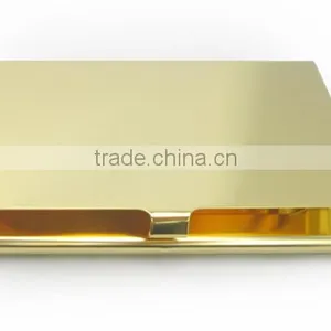 Gold Plated Stainless Steel Mirror Name Card Box for Gift, Platinum Business Card Holder thumbnail-3