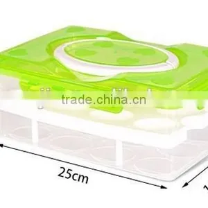 Small Order Portable Two Layers 24 Lattices Plastic Egg Storage Box thumbnail-4