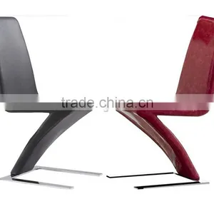 Modern Z Shape Leather Cover Dining Chair thumbnail-5