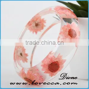 Charming Fashion New Style Dried Flower Resin Acrylic Bangles thumbnail-6