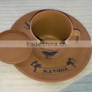 Degradable Disposable Conventional Bamboo Fiber Tea Cup With Lid thumbnail-4