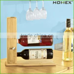 Nautral Bamboo Wine Rack Storage Stand Homex-BSCI thumbnail-1