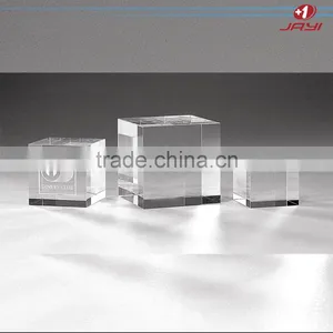 Solid Clear Transparent Acrylic Cube Paperweight thumbnail-1