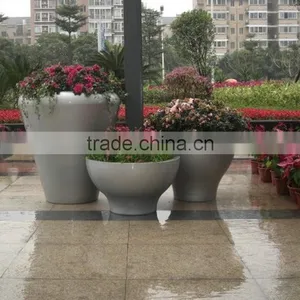 Grey Fiberglass Flower Pot thumbnail-1