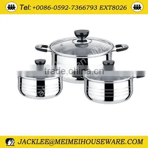 6Pcs Black Handle & Stainless Steel Cookware Set thumbnail-1