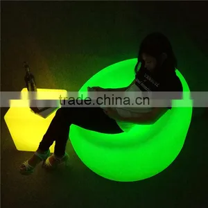 PE Plastic LED Bar Furniture 90*90*86cm Illuminated LED Big Round Sofa Chair With Remote Control thumbnail-3