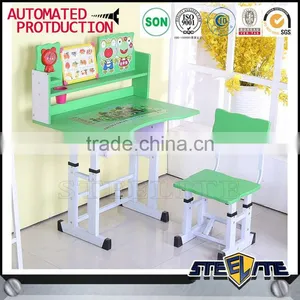 Nursery School Furniture Children Desk and Chair Study Table for Kids Cartoon Picture Metal Kid Table thumbnail-6
