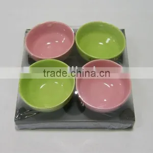 Set of 4 Colorful Round Ceramic Tapas Bowl Sets,snack Tray thumbnail-1