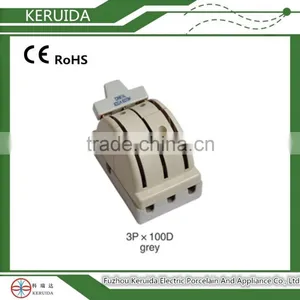 Double Throw Ceramic Porcelain Base 3p Copper Iron Knife Switch for High Voltage 100A thumbnail-1