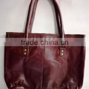 High Quality Classic Design Handmade Vintage Pure Goat Leather Women Handbag thumbnail-1