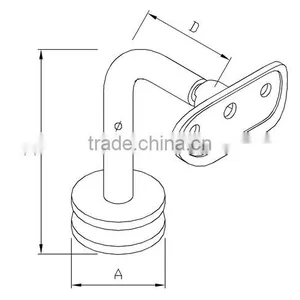 Tube Indoor Mirror Polished Handrail Bracket For Glass Fencing thumbnail-1