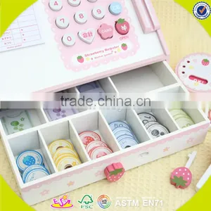 Wholesale Baby Pink Wooden Cash Register, Elegant Kids Wooden Cash Register, Popular Children Wooden Cash Register W10A035 thumbnail-2