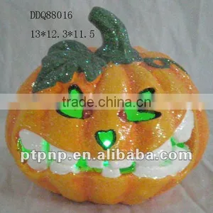 Halloween Ceramic Pumkin Skull With LED Light thumbnail-1