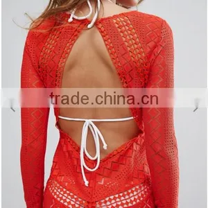 OEM Service Formal Dress Round Neck Sexy Back Open Tight Pencil Women's Lace Long Sleeve Evening Dress thumbnail-3
