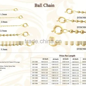 Gold Plated Ball Chain, Link Chain thumbnail-2