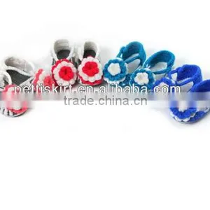 Baby Knit Cute Girls Shoes Hand Made Pattern Baby Shoes thumbnail-6