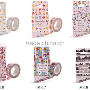 Multicolor Customized Japan Washi Tape 1.5cm*10m Cut by Hand Adhesive Paper Tape Whole Roll no Trace Removeable thumbnail-6