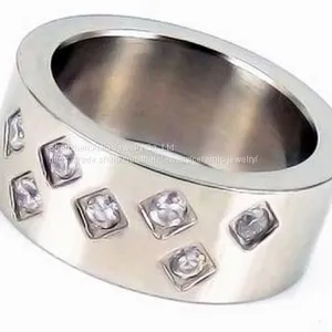 Silver Diamond Stainless Steel Ladies Finger Ring For Girls thumbnail-1