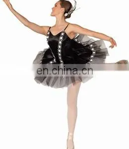 Black Shiny Ballet Dance Costume Dress for Ballerina thumbnail-1