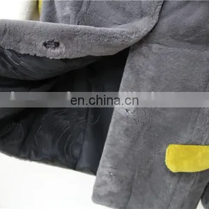 Factory Directly Women 100% Real Fur Coat Garment Dyed Rex Rabbit Fur Coat thumbnail-5