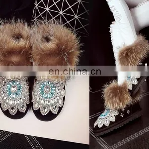 Aidocrystal High Quality New Winter Women Shoes Rhinestone Ladies Shoes Fashion Bling Snow Boots for Girls thumbnail-3
