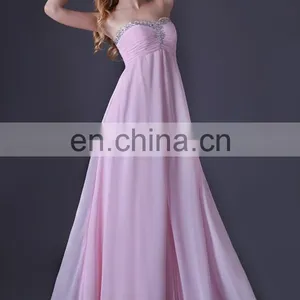 Grace Karin Strapless Sweetheart Chiffon Long Pink Prom Dresses 2015 CL3523 thumbnail-3