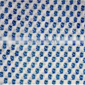 Indian Block Printed Cotton Fabric Floral Handmade Textile Jaipuri Fabric / Fabric / 100% Cotton Fabric thumbnail-1